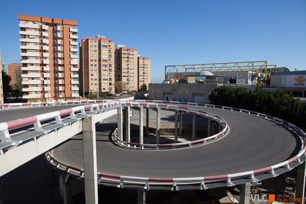 Rampa circular del parking de Feria Valencia